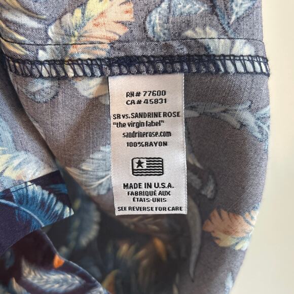 NWT Free People x Sandrine Hawaiian Print Button Down, Blue, Women’s Medium - Picture 5 of 6